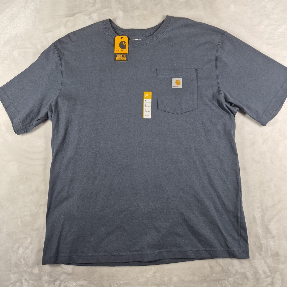 Carhartt Heavyweight Pocket T-Shirt Men's Large Blue Loose Fit Short Sleeve NWT